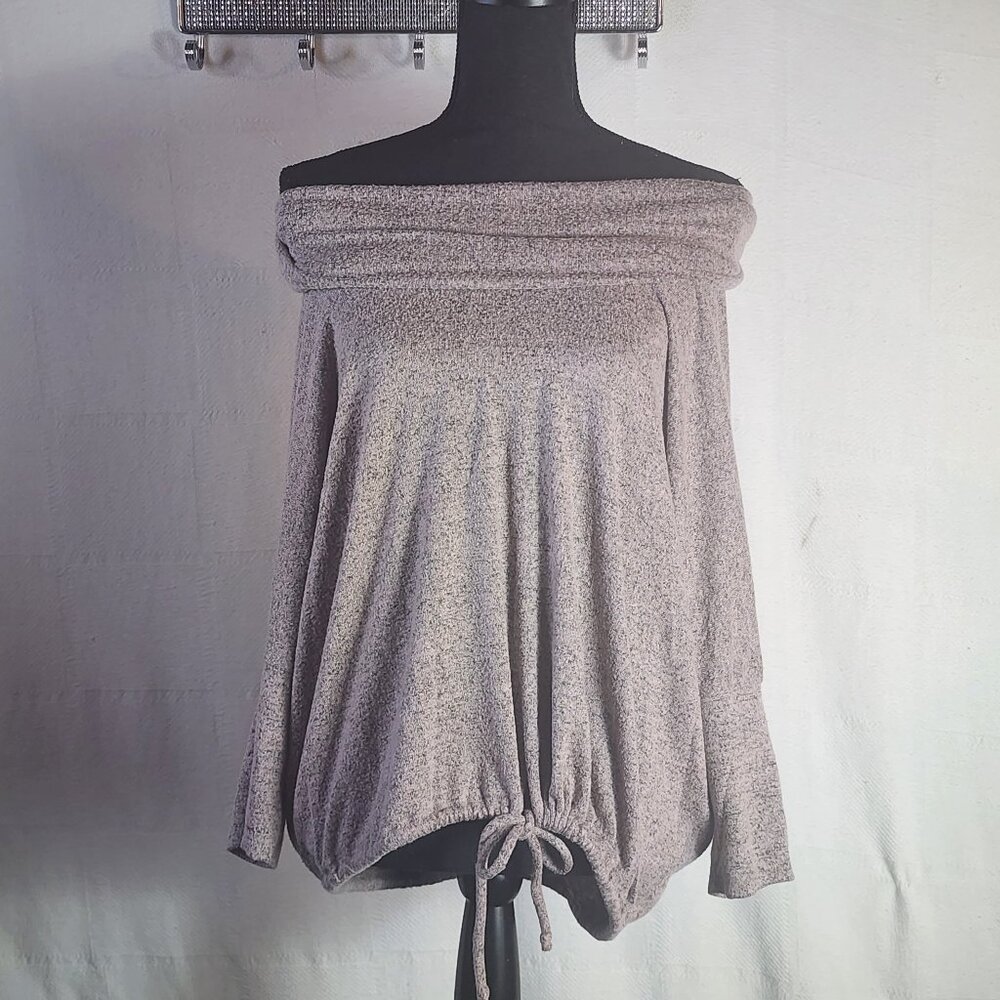 Green Envelope Los Angeles Pink Marled Drop Shoulder Cowl Rayon Poly Span Top L